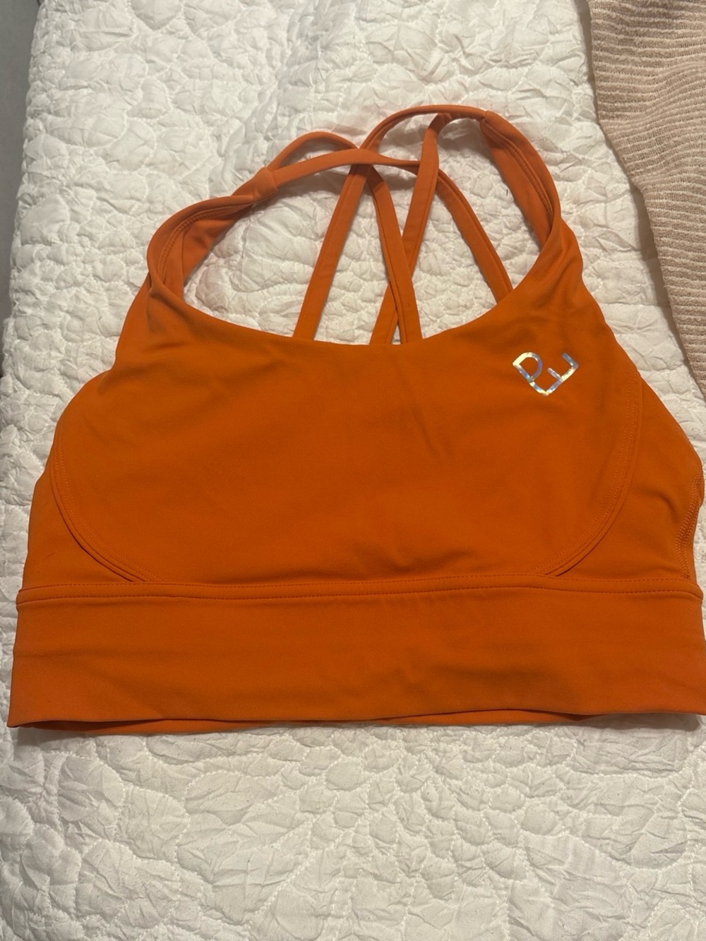 Orange Strappy Sports Bra - Unbranded